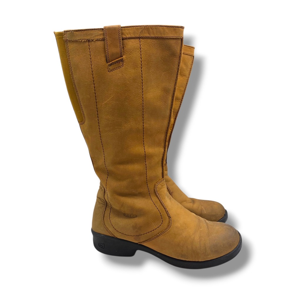 Keen Tyretread Tall Riding Boots Womens 9.5‎ Brown Waterproof Leather